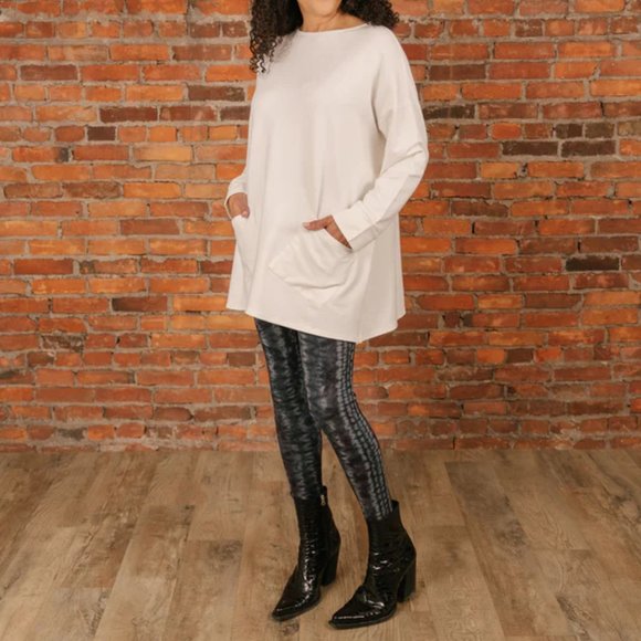 Tie Dye Printed Legging Blue and Grey O/S High Waisted - Picture 4 of 7